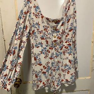Floral Long sleeve rompers
